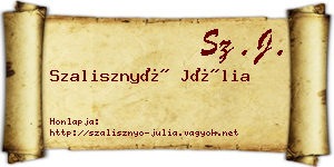 Szalisznyó Júlia névjegykártya