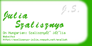 julia szalisznyo business card